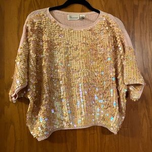 Pink sequins sweater shirt